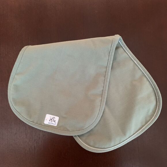 The Ollie World Baby Burp Cloths Olive Green Set of 2 - Picture 7 of 10